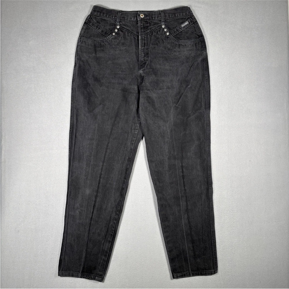 Vintage Rockies Jeans Women 32x31 Black Bareback Tapered Western USA Denim